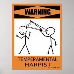 Aviso Poster de Harpist Temperamental