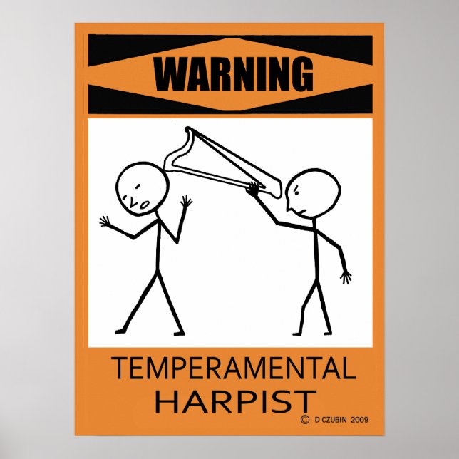 Aviso Poster de Harpist Temperamental (Frente)