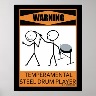 Aviso Poster de Leitor de Tambor de Aço Temperado