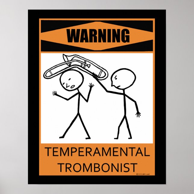 Aviso Poster Trombonista Temperamental (Frente)