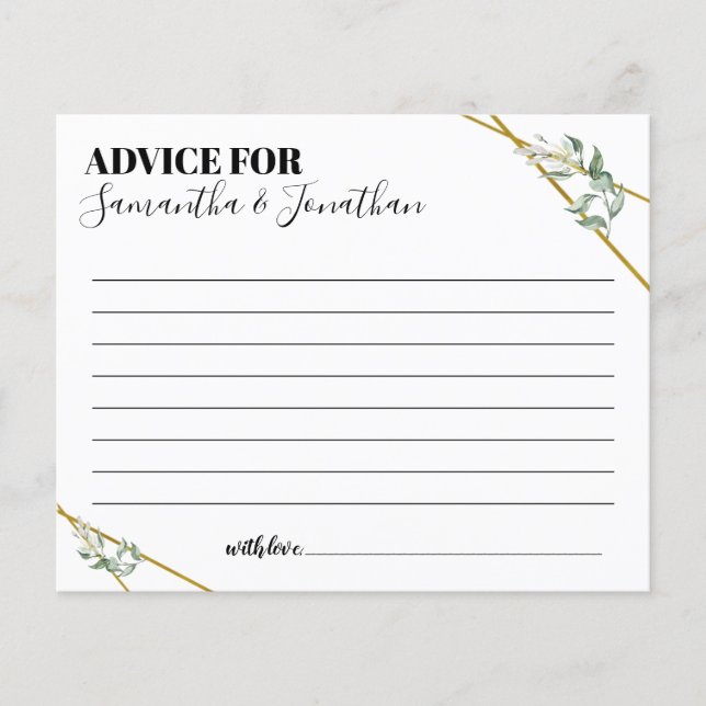 Aviso verde para o cartão de chá bilíngue do casal (Frente)