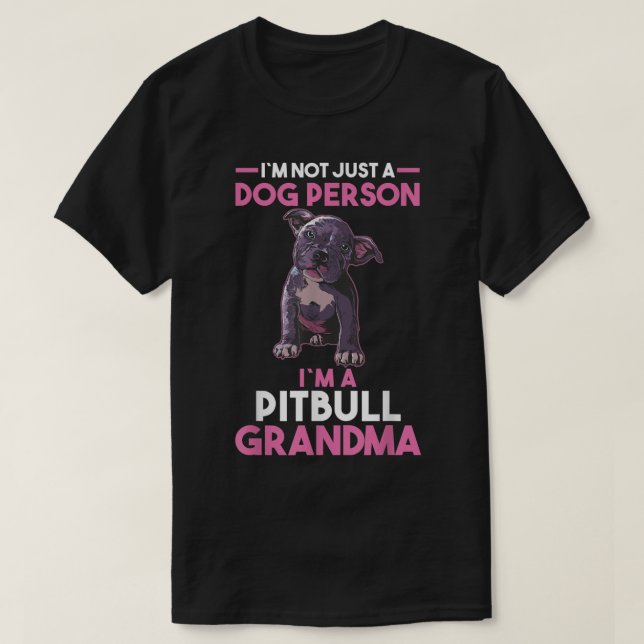 Avó de cão Pitbull Vovó T-Shirt (Frente do Design)