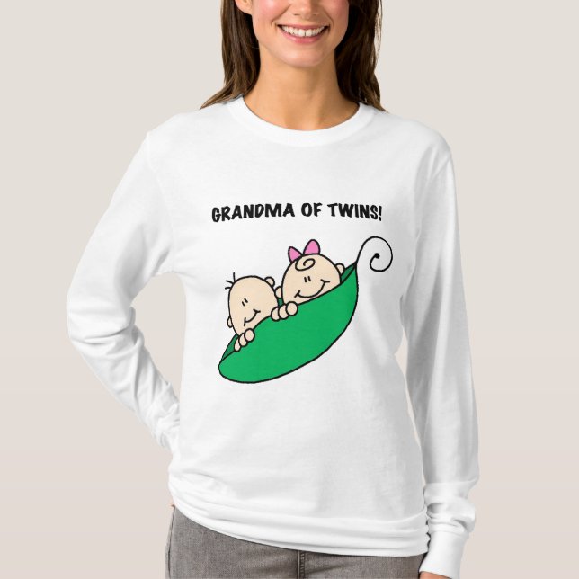 Avó de ervilhas dos gêmeos no camiseta e nos (Frente)