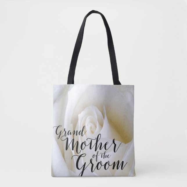 Avó de Rosa Branca de Tote Canvas (Frente)