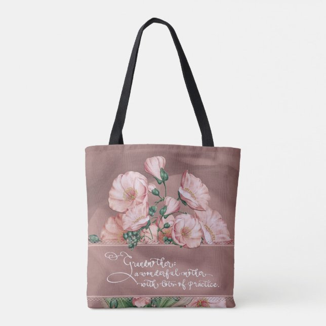 Avó Floral V Shoulder Bolsa com Cotação (Verso)