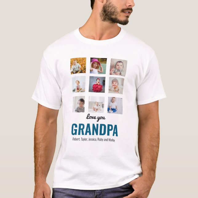 Avô Gift | Te Amo Papá Foto T-Shirt (Frente)