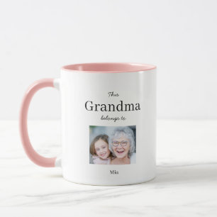 Avó Pertence a, Caneca de Café com Foto Personaliz