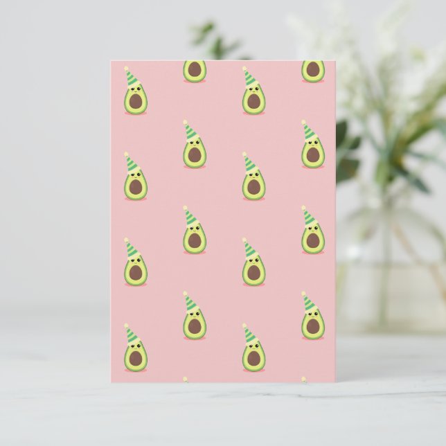 Avocado Birthday Hat Card (Em pé/Frente)