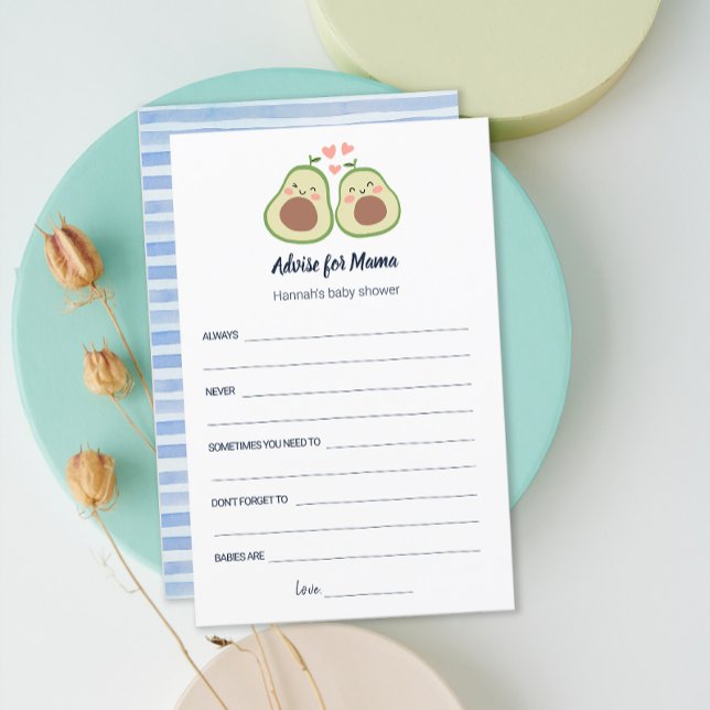 Avocado Gênero Aconselhamento Neutro ao Chá de fra (Avocado Gender Neutral Baby Shower Advice Mama)