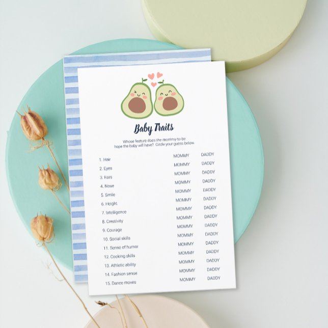 Avocado Gênero Traços de bebê de Chá de fraldas ne (Avocado Gender Neutral Baby Shower Baby Traits)