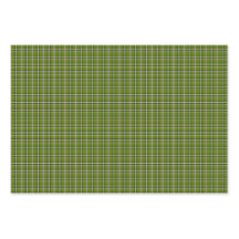 Avocado Green Plaid Windowpane Pattern Retro