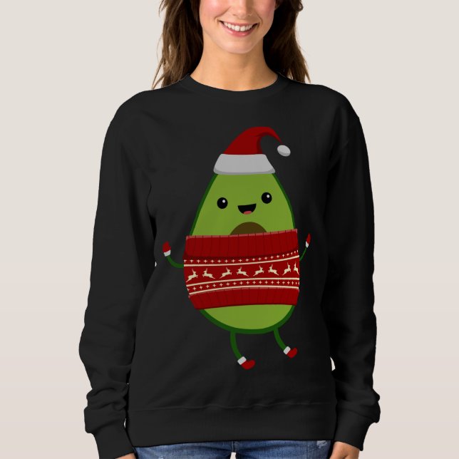 Avocado Natal Com Chapéu Santa E Suéter Feio (Frente)