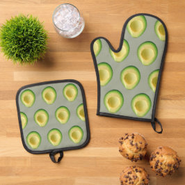 Avocados Green Guacamole Oven Mitt e Potes