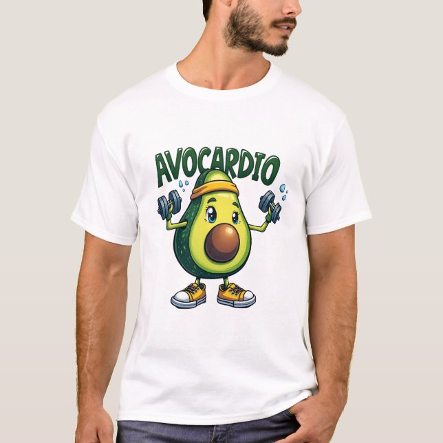 Avocardio Funny Workout Avocado T-Shirt (Frente)
