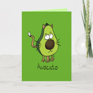 Avocato Cute Avocado Cat Engraçado Cartão de Sauda