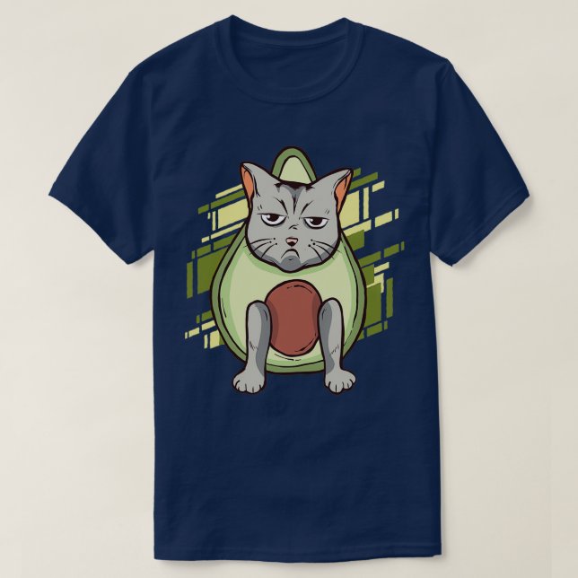 Avocatto Engraçado Gato Engraçado Camisa Avocad (Frente do Design)