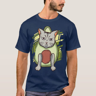 Avocatto Engraçado Gato Engraçado Camisa Avocad
