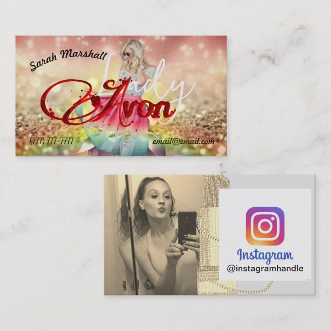 Avon Lady Instagram Cartão de visita (Frente/Verso)