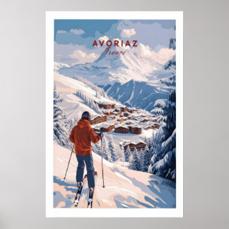 Avoriaz Portes du Soleil Encostas Impressão de Esq