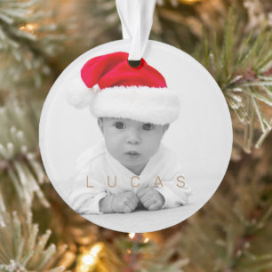 Avós Joy Foto Monograma Ornamento de Férias