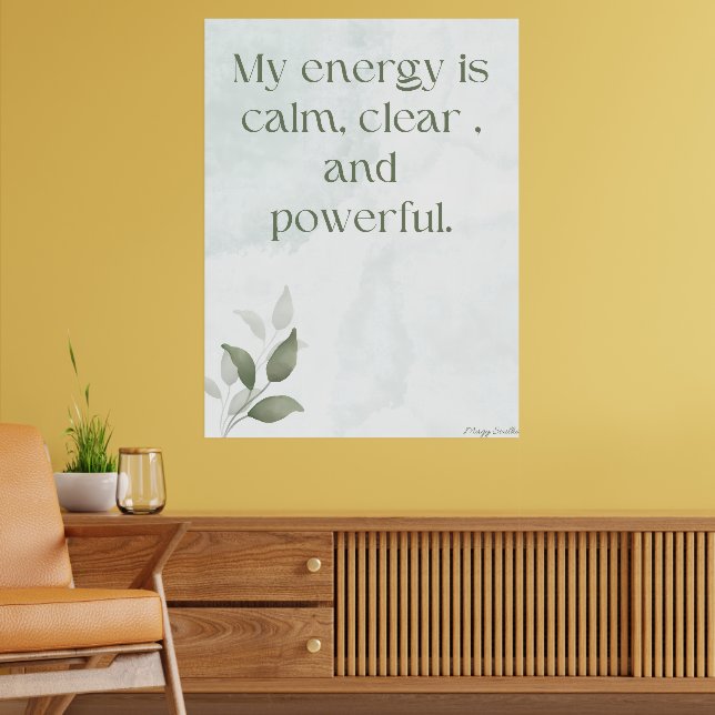 Awakening Energy Inspirational Floral Poster (Sala de Estar 2)