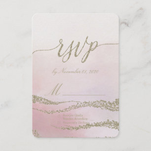 Awash Elegant Watercolor em RSVP de Casamento de B