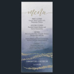 Awash Elegant Watercolor no Menu de Casamento do S<br><div class="desc">Awash Elegant Watercolor em Surf com faux Gold Foil Script e detalhes Cartões de Menu de Casamento com letra de Letra com Mão Trendy! Verifique meu compro para ver toda a coleção de casamento com este design!</div>