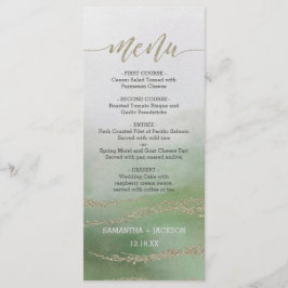 Awash Elegant Watercolor no Menu de Casamento Foli