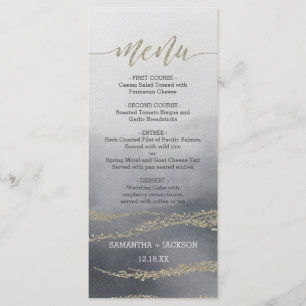 Awash Elegant Watercolor no Smoke Wedding Menu