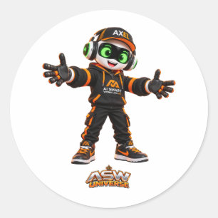Axel Personagem de Robot Futurista com IA Adesivo