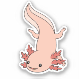 Axolote Nadando Reto para Baixo Adesivo