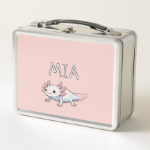 Axolote Rosa Azul Personalizado Criança Salamandra