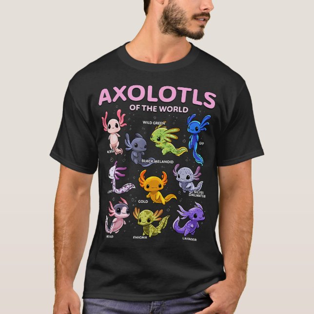 Axolotl Camisa Kawaii Axolotls Do Mundo (Frente)