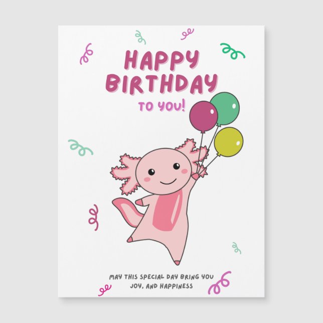 Axolotl Deseja Feliz Aniversário Para Você Axolotl (Frente)