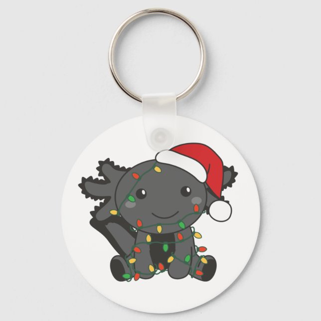 Axolotl Natal Animais de inverno Axolotls Chaveiro (Frente)