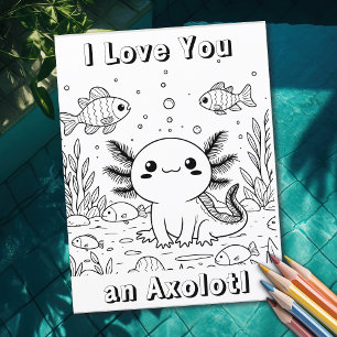 Axolotl Página de Coloração da Criança