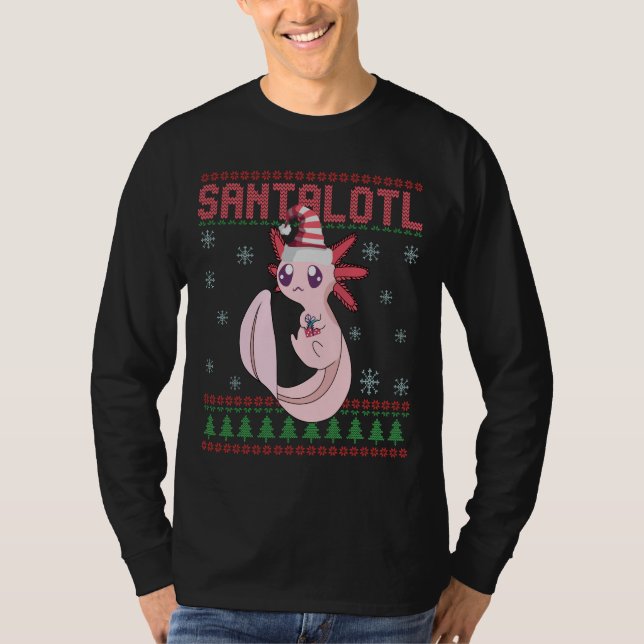 Axolotl Santa Hat Natal Santalotl Suéter Feio (Frente)