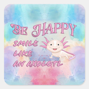Axolotl - Seja feliz e sorria adesivos