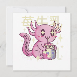 Axolotl Strawberry Milk Japão Estilo Japonês Kawai