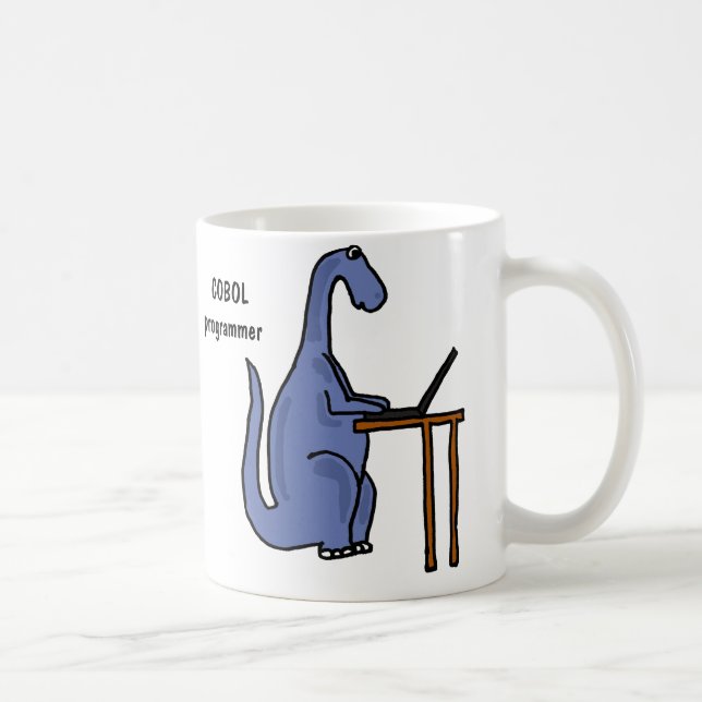 AY- caneca do dinossauro do programador de COBOL (Direita)