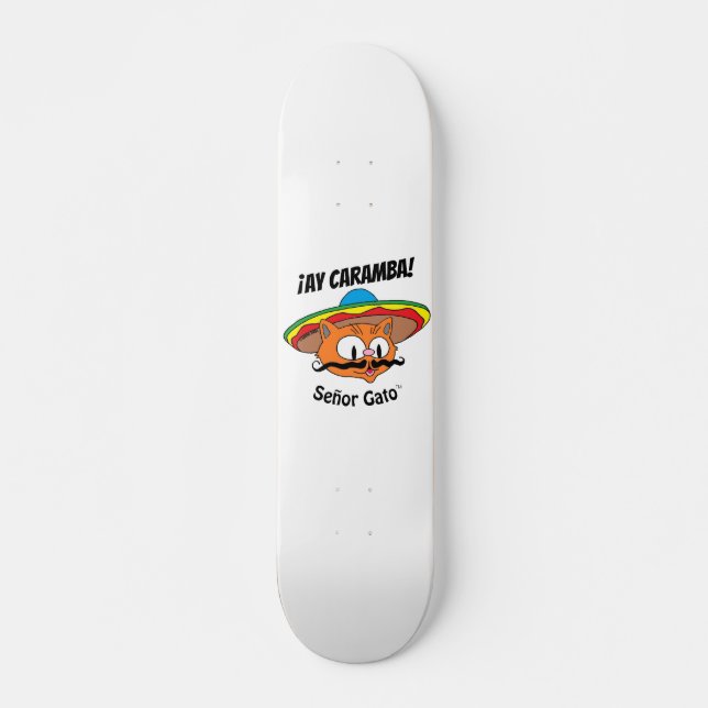 ¡AY CARAMBA! Gato de desenho animado skateboard Se (Frente)
