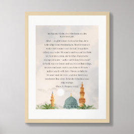 Ayatul Kursi Tradução alemã Poster Quran 2:255