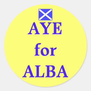 Aye para a etiqueta escocesa alba da bandeira da