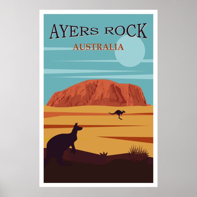 Ayers Rock, Poster de viagens da Austrália (Frente)
