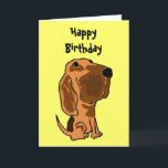 AZ- cartão de aniversário engraçado do Bloodhound<br><div class="desc">O cartão engraçado bonito tem um bloodhound dos desenhos animados e um feliz aniversario na parte externa e em uma pilha de biscoitos de cão para dentro e di-los: Esperança você obtem tudo que você poderia desejar para.</div>