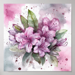 Azalea Digital Watercolor Impressão