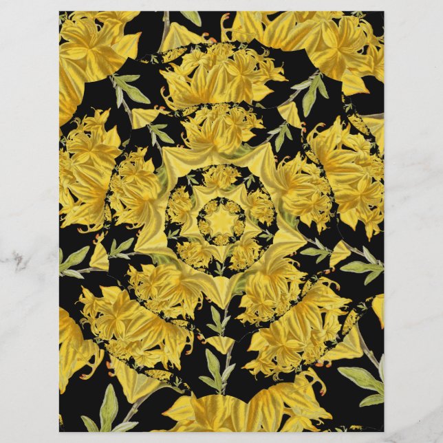 Azalea fractal - Amarelo e preto (Frente)