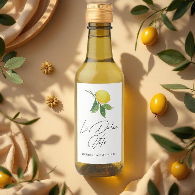 Azeite de Limão "La Dolce Vita" (Lemon Homemade Olive Oil Wine Label)