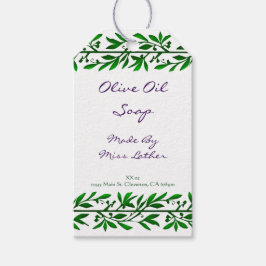 Azeite Verde Deixa Etiquetas de Sabão Personalizad