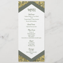 Azeitona Chic e Flocos de Brilho Dourado Menu de C